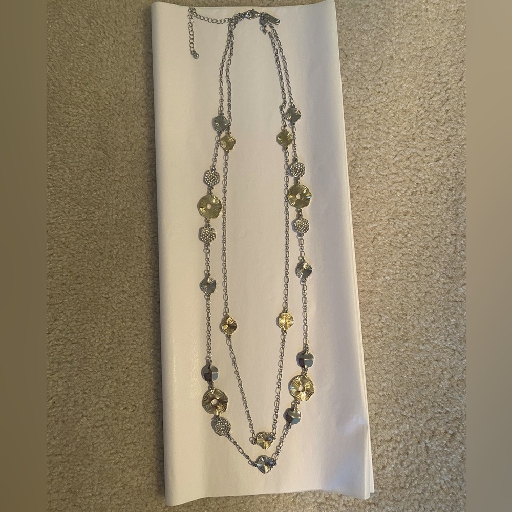 NWOT White House Black Market Gold/Silver Double Strand/Convertible Necklace